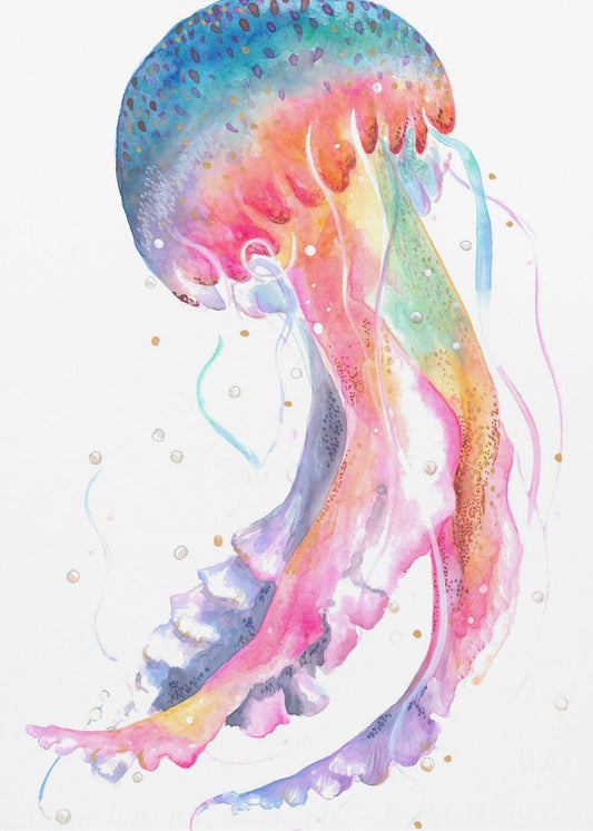 Jellyfish With Rainbow Hues | Poster