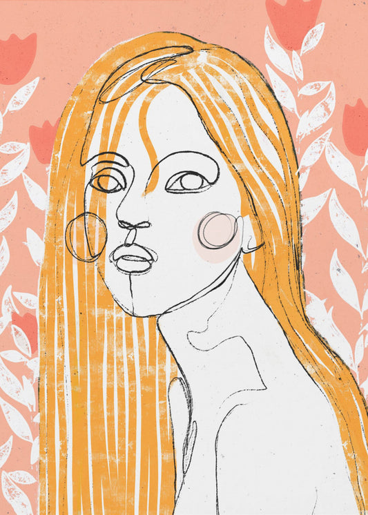 Das Tulpenmädchen (Pfirsich) | Poster