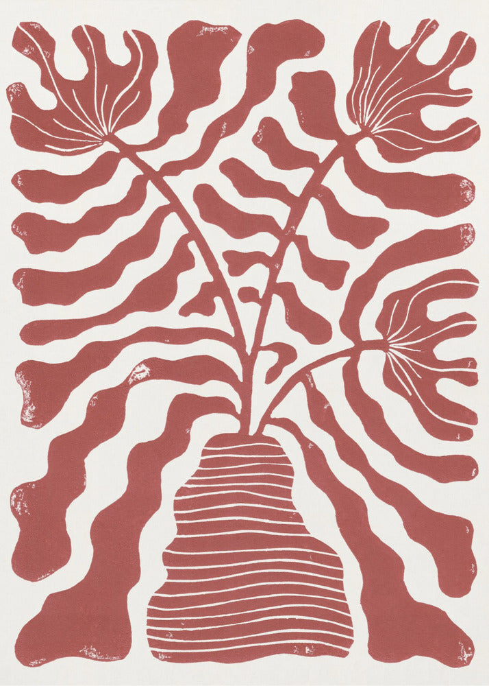 Rote Blumen in einer Vase | Poster