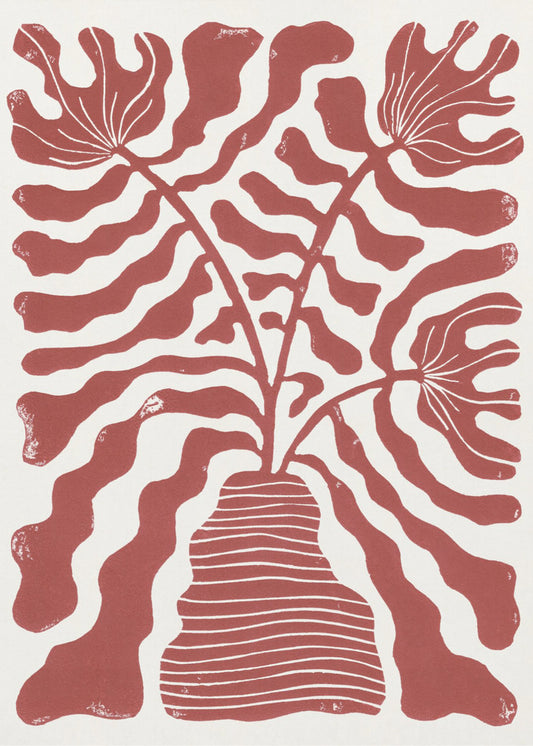 Rote Blumen in einer Vase | Poster