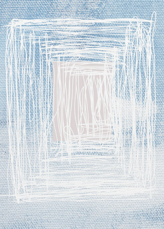 Weiße lineare Muster mit geometrischem Design | Poster