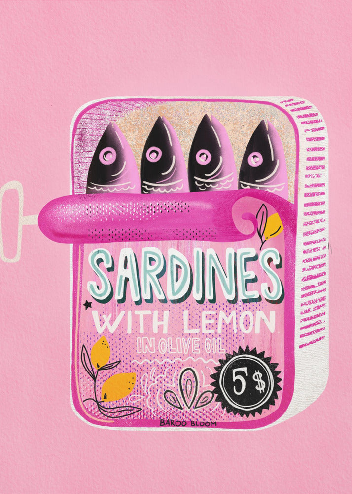 Sardines Tin Can Pink | Canvas