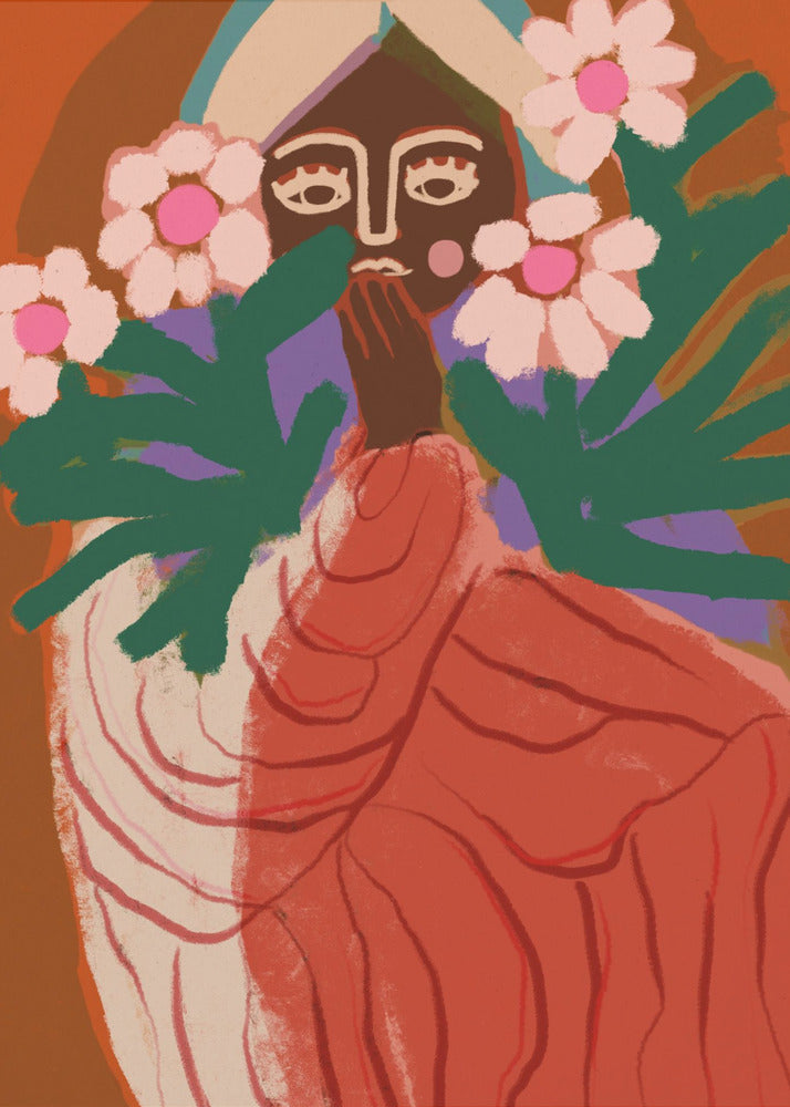 Schüchternes Blumenmädchen | Poster