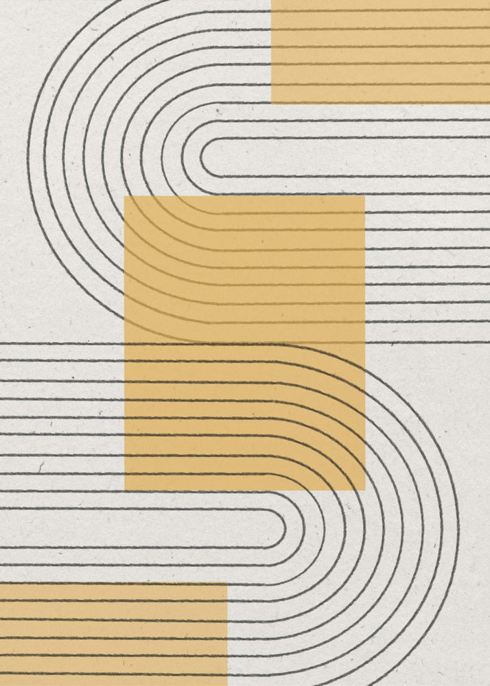 Keltainen moderni grafiikka | Julisteet - Taidevedokset