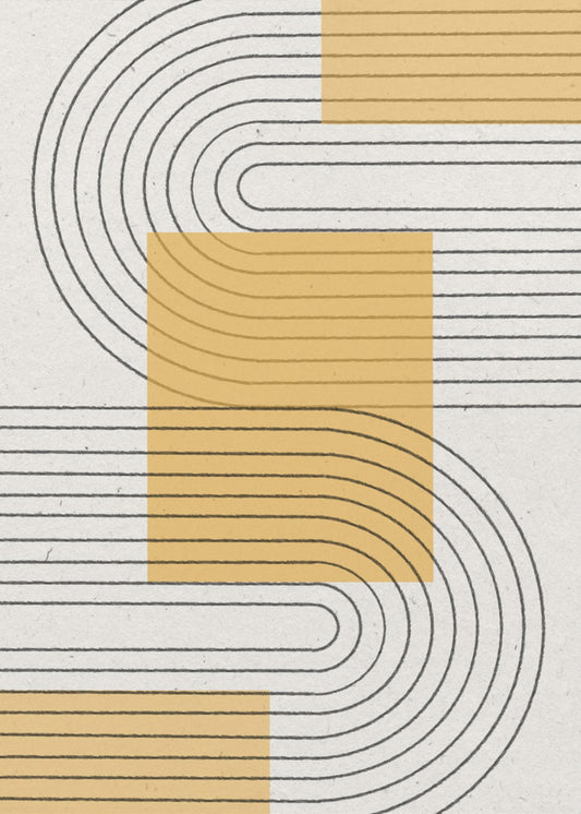 Keltainen moderni grafiikka | Julisteet - Taidevedokset