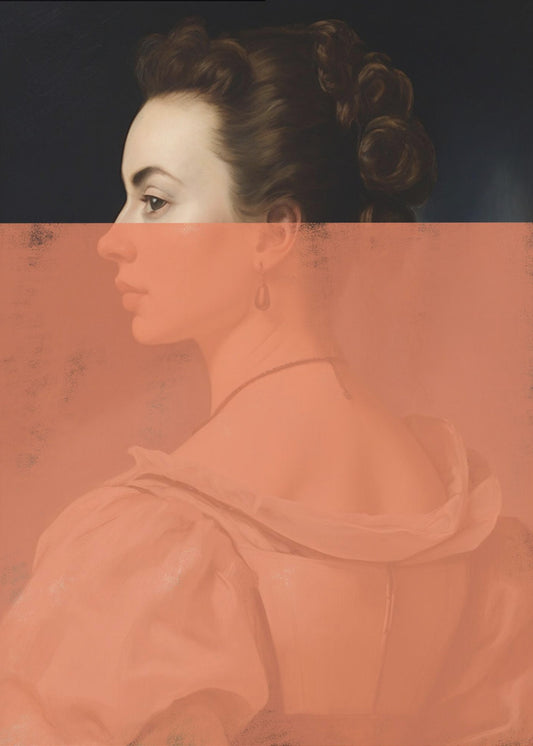 Verändertes Frauenporträt Orange Moderne Kunst | Poster