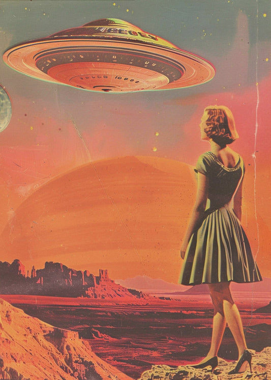 Retro-futuristic Scene With A Woman | Canvas