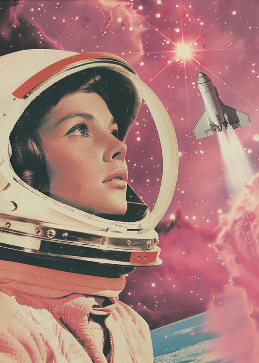 Astronaut Girl in a Space | Canvas