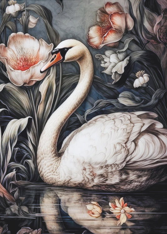 Floral and swan | Poster