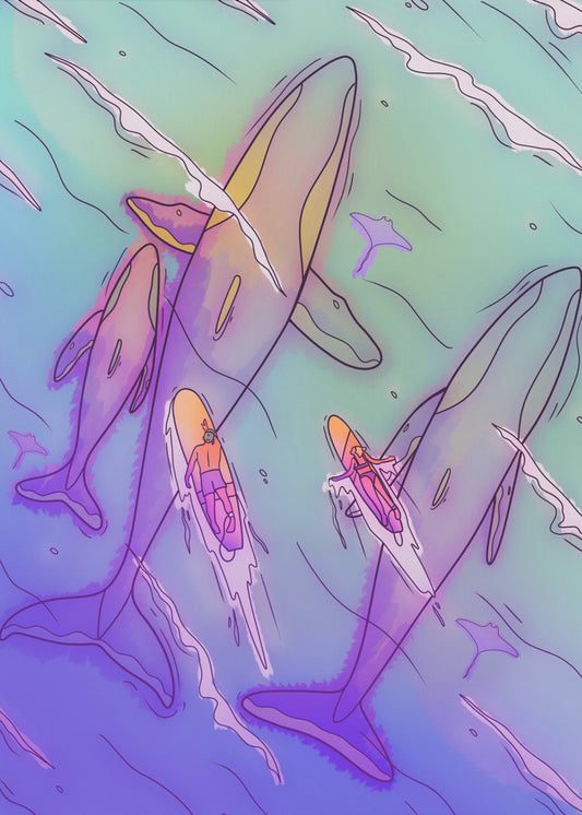 Surfing With the Whales | Canvas