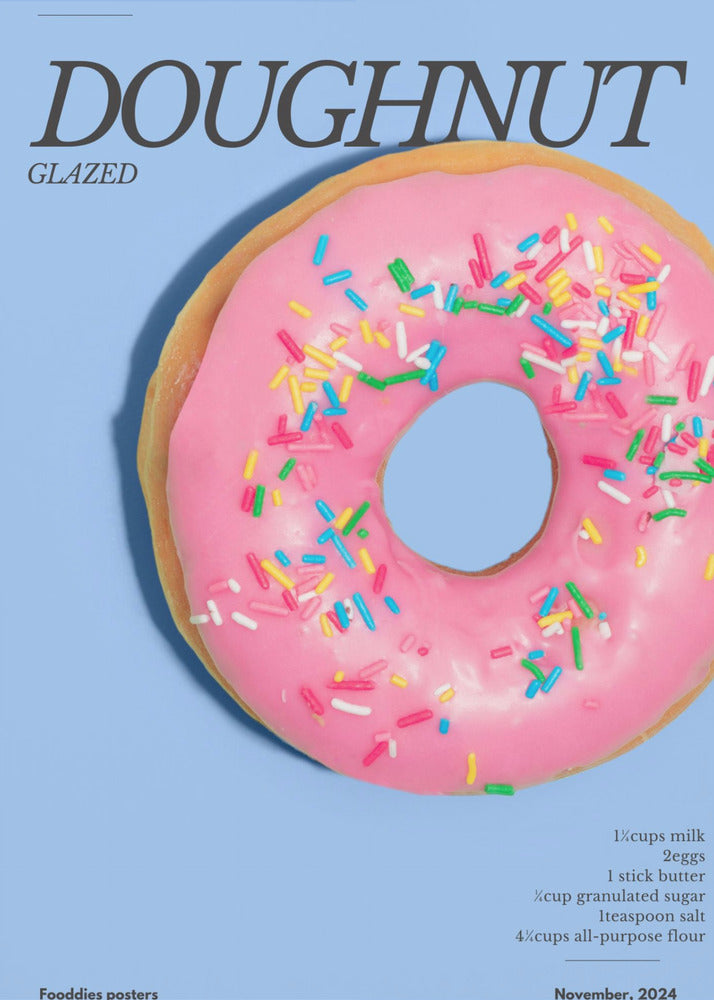 Donut mit rosa Glasur | Poster