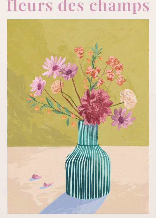 Fleur Des Champs – Grün | Leinwand-Bilder