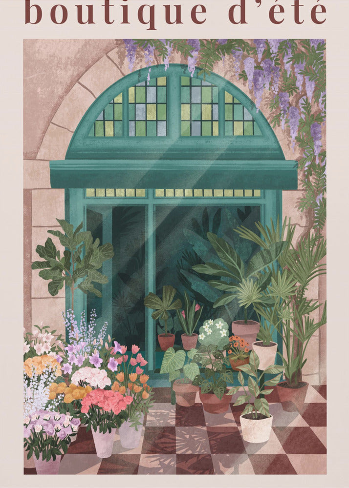 Französischer Blumenladen Poster - Kunstdruck | Leinwand-Bilder