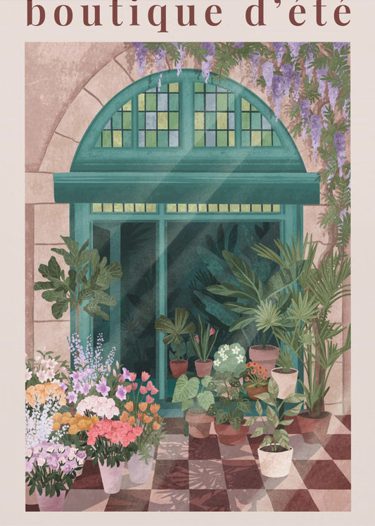 Französischer Blumenladen Poster - Kunstdruck | Leinwand-Bilder
