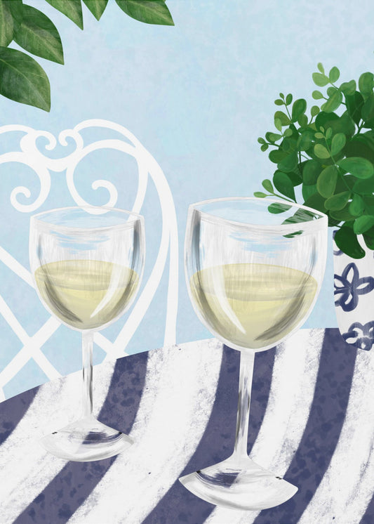 Weißwein unterm Baum | Poster