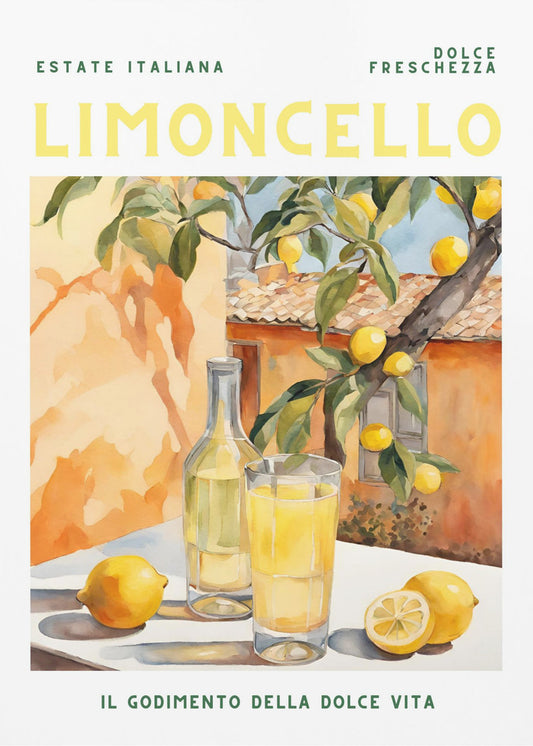 Limoncello, Aquarell, Frisch | Poster
