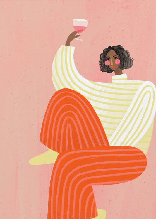 Die Frau mit dem Glas Wein | Poster