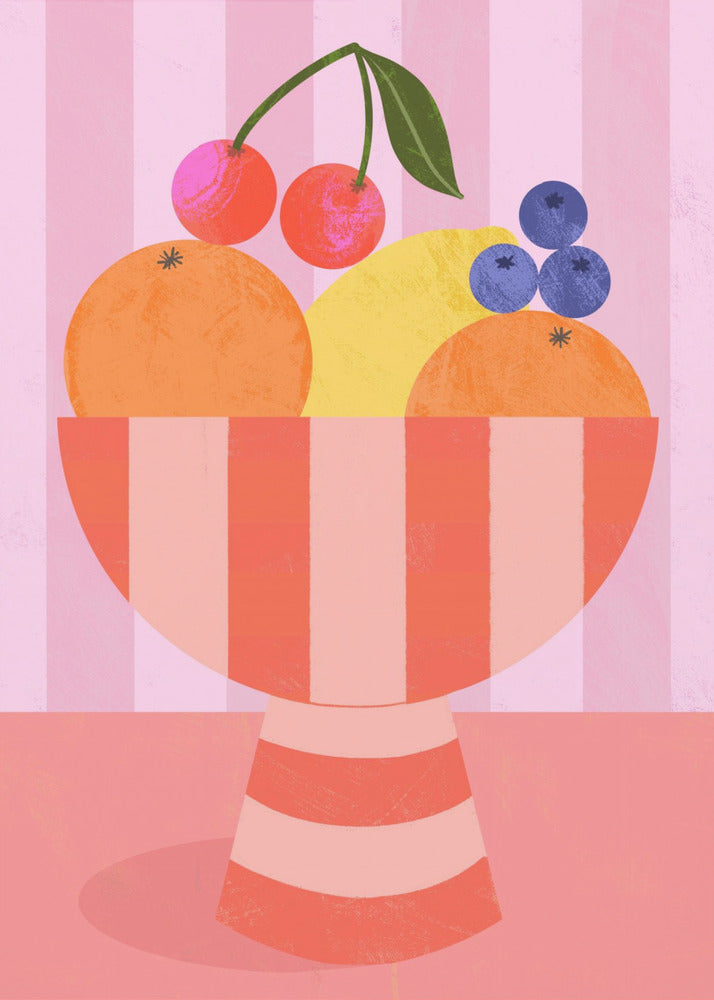 Frukt i randig skål | Poster
