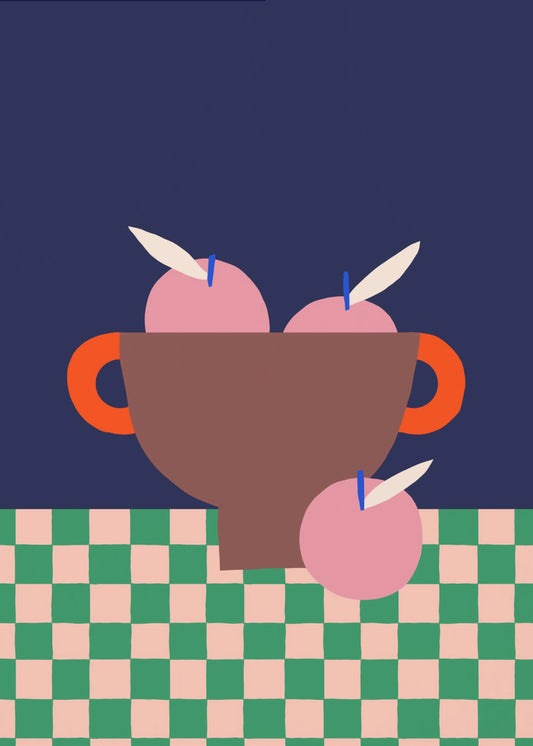 Obstschale mit rosa Äpfeln | Poster