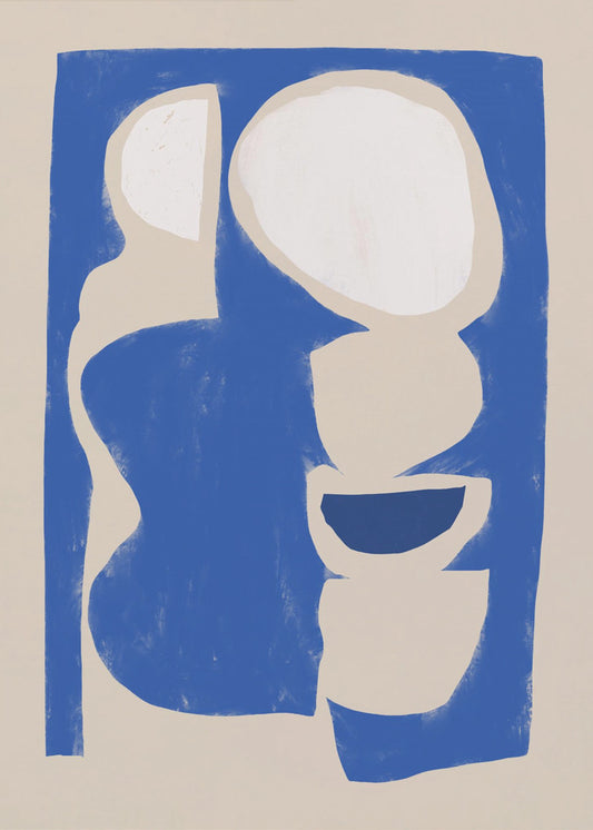 Organic shape cut out in blue | Poster
