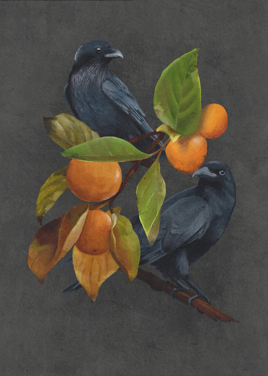 Krähen und Kakis | Poster