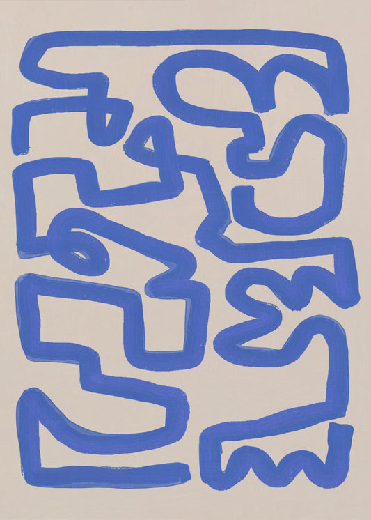 Bold Blue Lines Forming Irregular | Poster