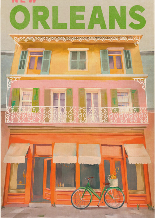 Nowy Orlean Luizjana Vintage Travel Plakaty - Wydruki Artystyczne | Wydruki na łótnie