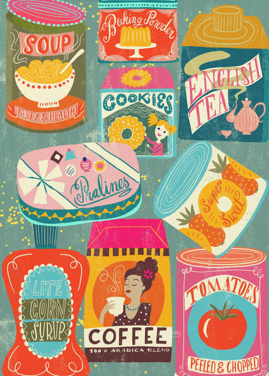 Bunte Speisekammer Türkis | Poster