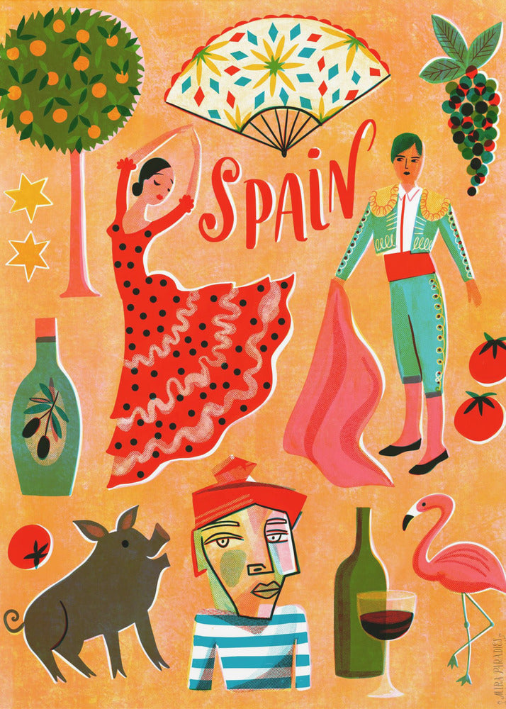 Seripainatus Vintage-matka Espanjaan | Canvastaulut