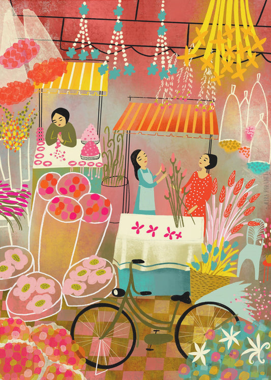 Blumenmarkt Bangkok | Leinwand-Bilder