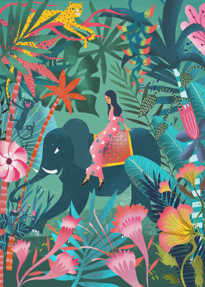 Elefanten-Dschungelritt | Leinwand-Bilder