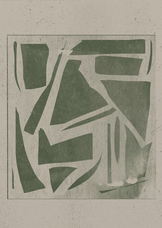 Grünes geometrisches Labyrinth | Poster