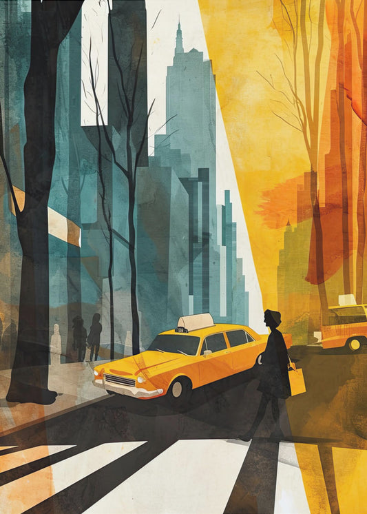 Nowojorski obraz cyfrowy akwarelowy (5) | Wydruki na łótnie