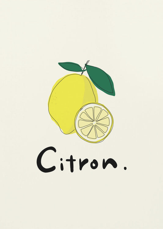 Modern fransk fruktkollektion "Citron / Citron" | Poster