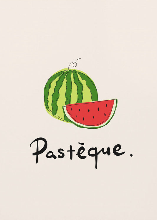 Modern fransk fruktkollektion "Vattenmelon / Pastèque" | Poster
