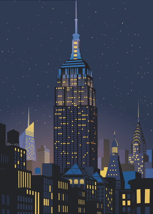 Manhattan w Nowym Jorku nocą | Wydruki na łótnie