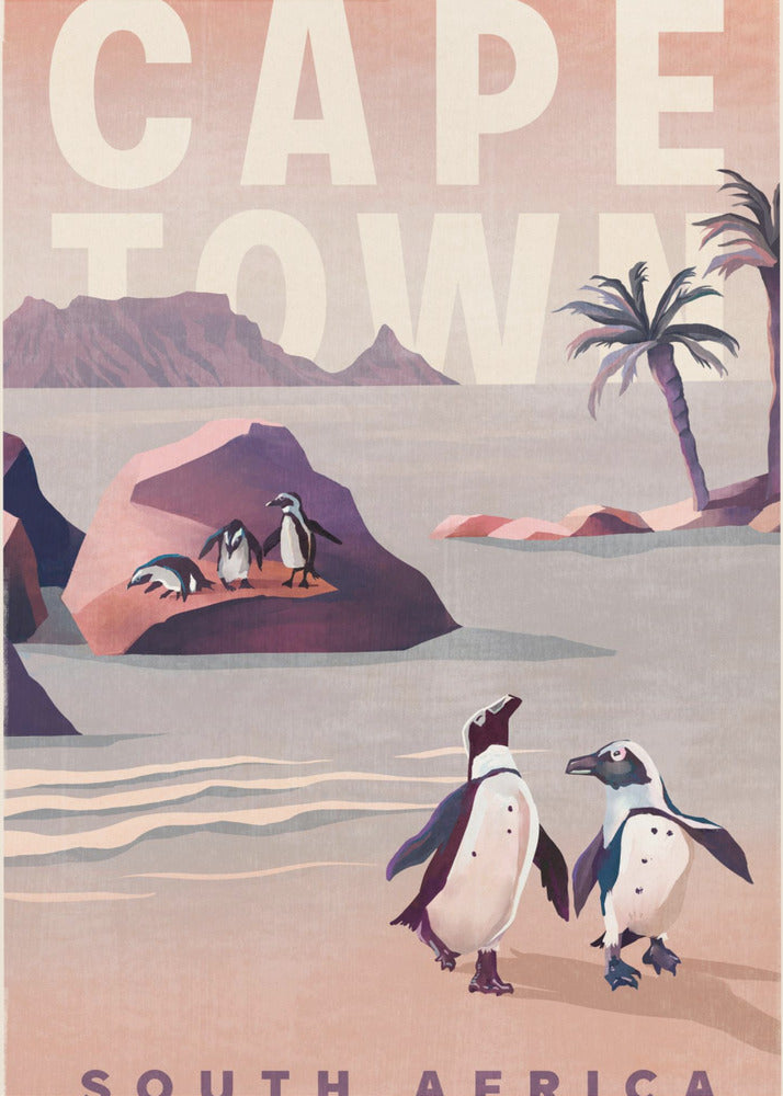 Kapstadt, Südafrika, Vintage-Reisekunst | Leinwand-Bilder