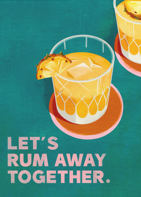 Rum Away Beach Bar Cocktail Kunst | Poster