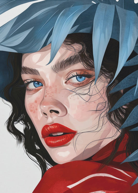 Porträt einer Frau mit blauen Augen | Poster