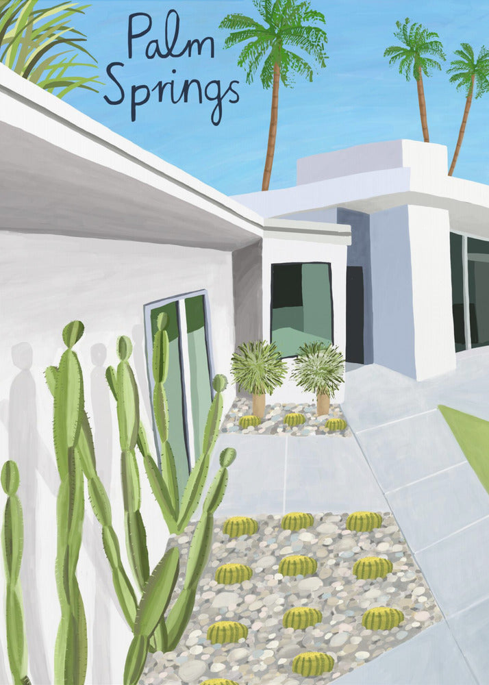 Nowoczesna architektura Palm Springs według artystki Carli Daly | Wydruki na łótnie