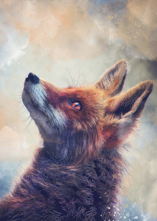 Tierfuchs Aquarell Tierkunst | Poster