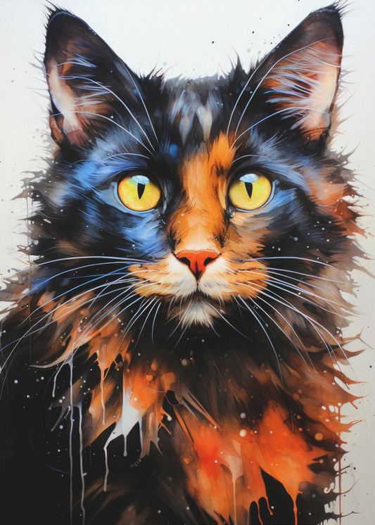 Katze Jack Aquarell Tierkunst | Poster