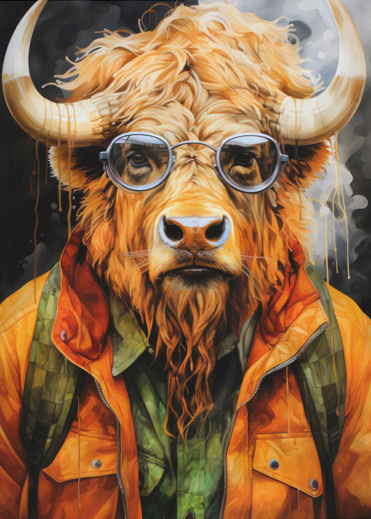 Büffel-Aquarell-Tierkunst | Poster