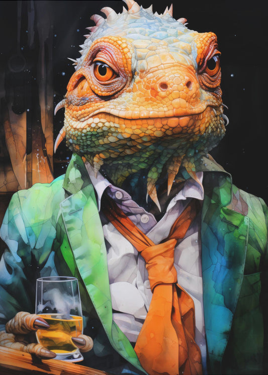 Chamäleon Aquarell Tierkunst | Poster