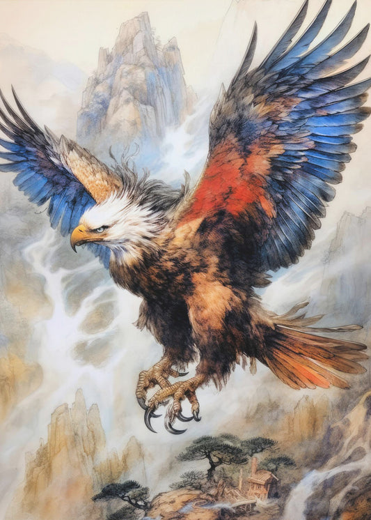 Adler Vogel Aquarell Tier Kunst | Poster