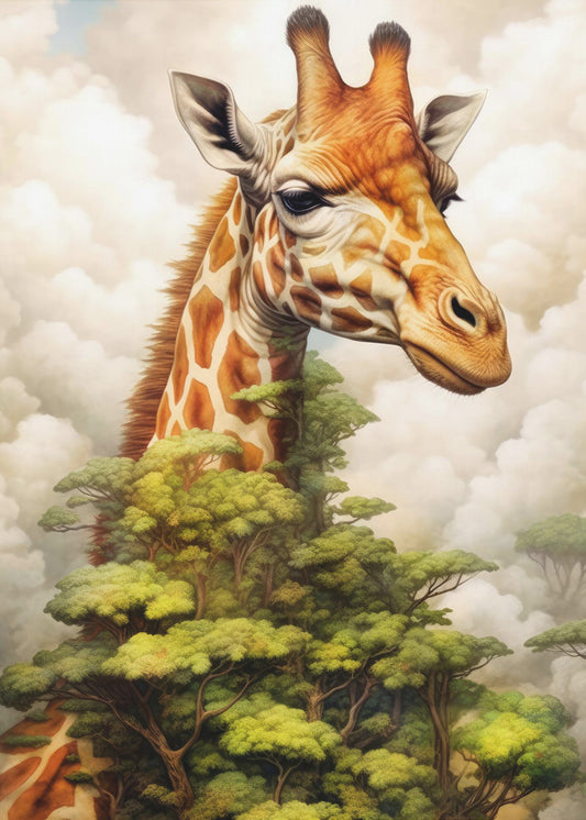 Giraffe Aquarell Tierkunst | Poster