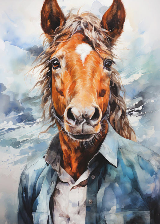 Pferd Aquarell Tier Kunst | Poster
