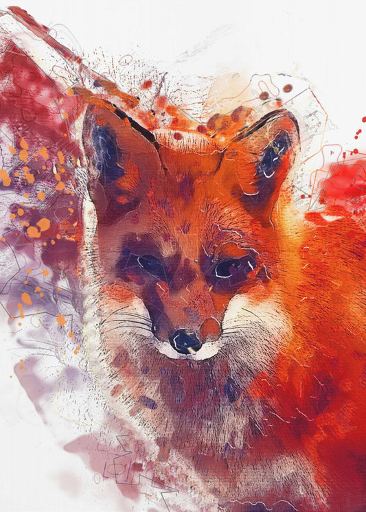 Tier Rotfuchs Aquarell Tierkunst | Poster