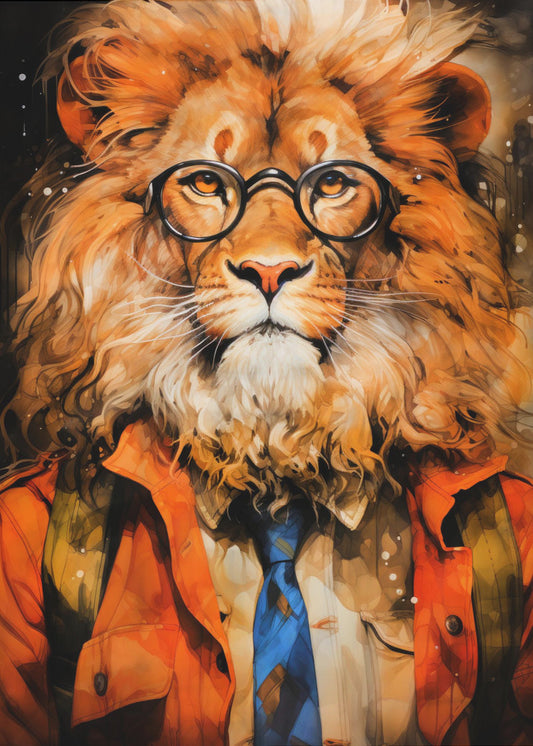 Löwe Aquarell Tierkunst | Poster