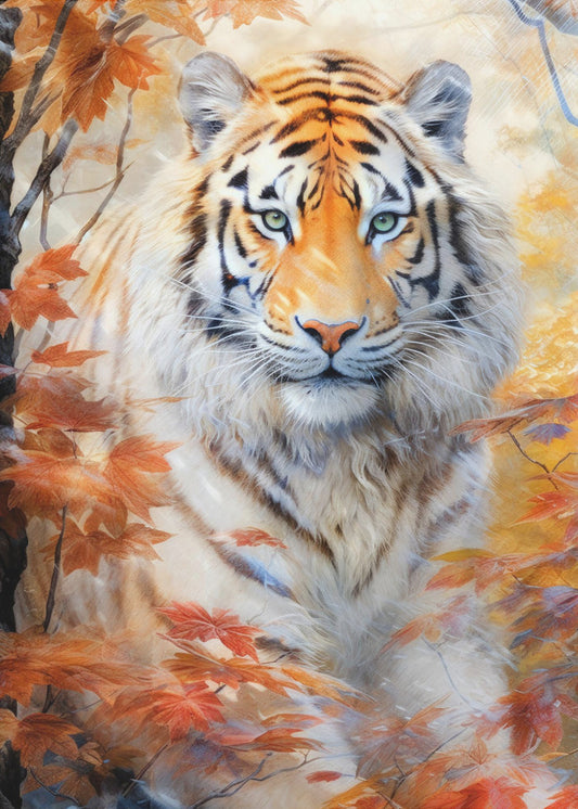 Weißer Tiger Aquarell Tierkunst | Poster